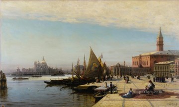 風景 Painting - サンタ・マリア・デッラ敬礼のあるヴェネツィアの眺め アレクセイ・ボゴリュボフの街並み